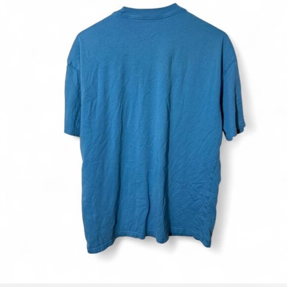 Loose Fit Floral Graphic T-Shirt Blue Size Large Rose Floral Streetwear - Picture 2 of 3